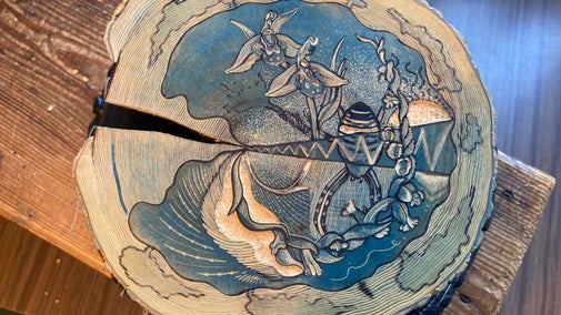 A wooden block for printing